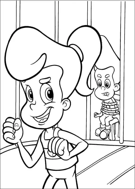 Jimmy Neutron boyama sayfası – çocuklar için, çizgi film temalı