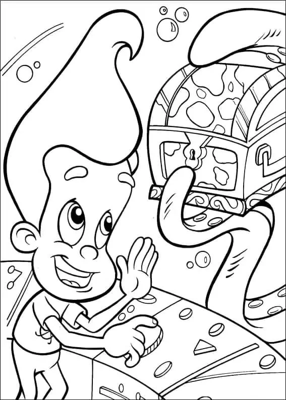 Jimmy Neutron boyama sayfası – eğlenceli etkinlik, el becerilerini geliştirir