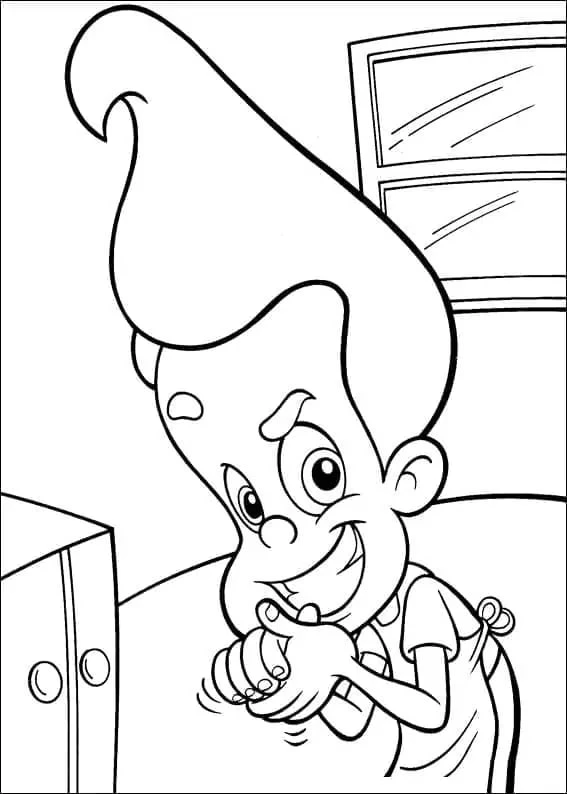Jimmy Neutron boyama sayfası – el becerilerini geliştirir, boyama çalışması