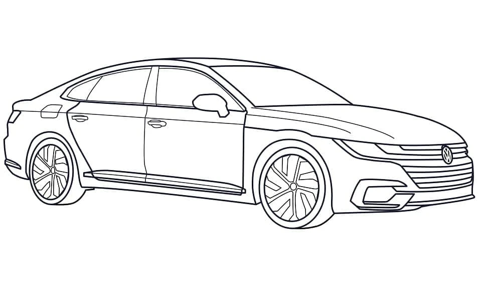 Volkswagen boyama sayfası – renkli çizimler, okul öncesi