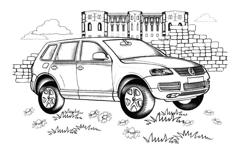 Volkswagen boyama sayfası – basit çizim, kolay boyama