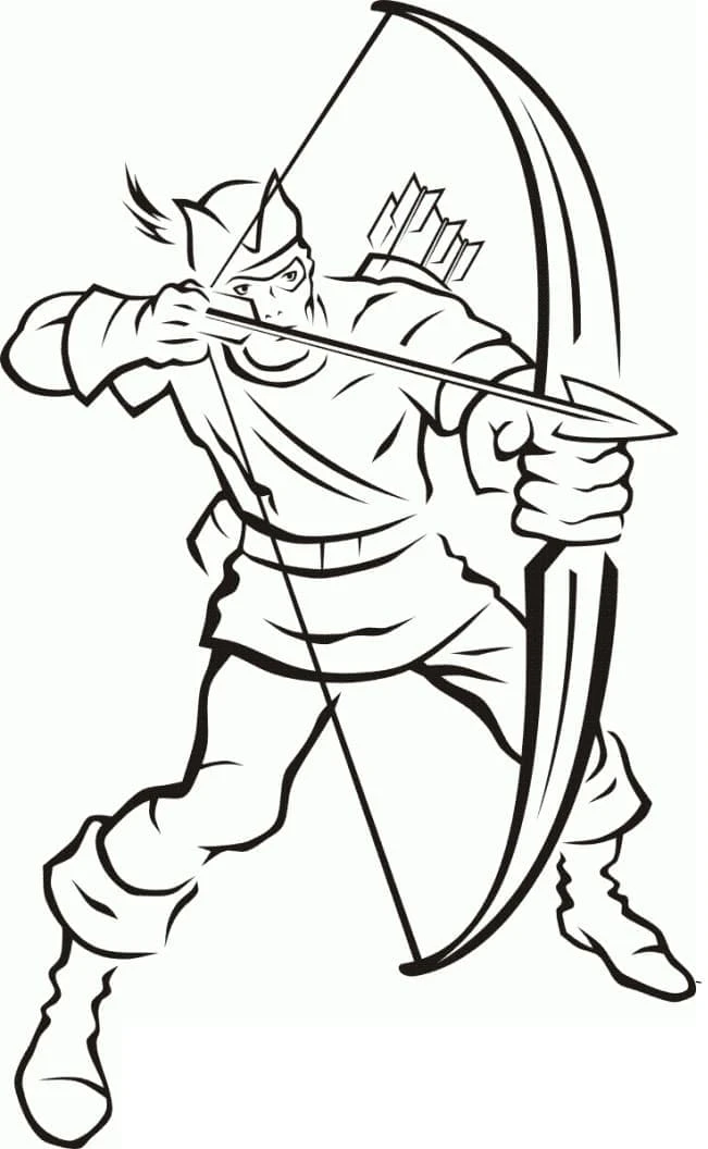 Green Arrow boyama sayfası – sevimli karakter, sanatsal çalışma
