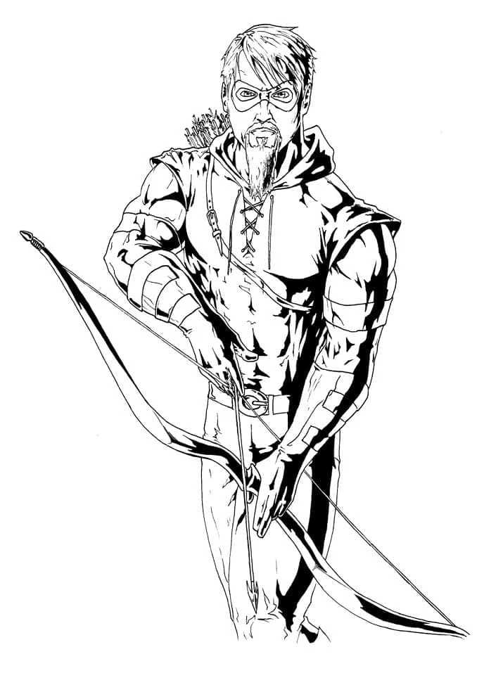 Green Arrow boyama sayfası – yaratıcılık, eğlenceli etkinlik