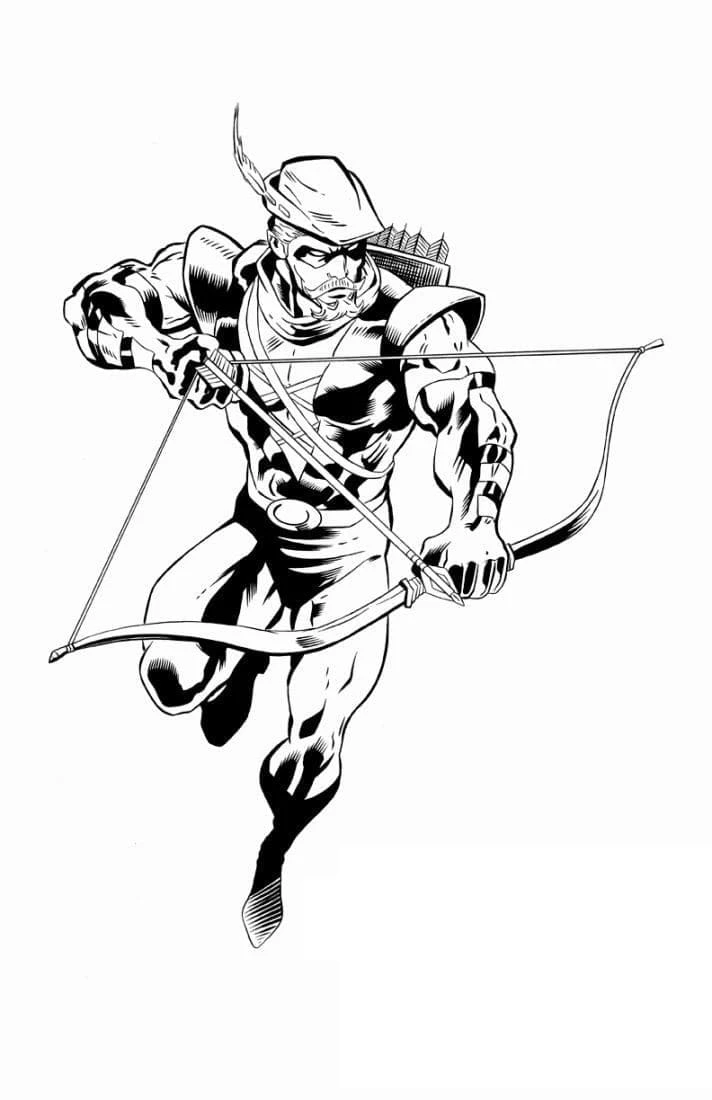 Green Arrow boyama sayfası – ücretsiz yazdır, boyama etkinliği