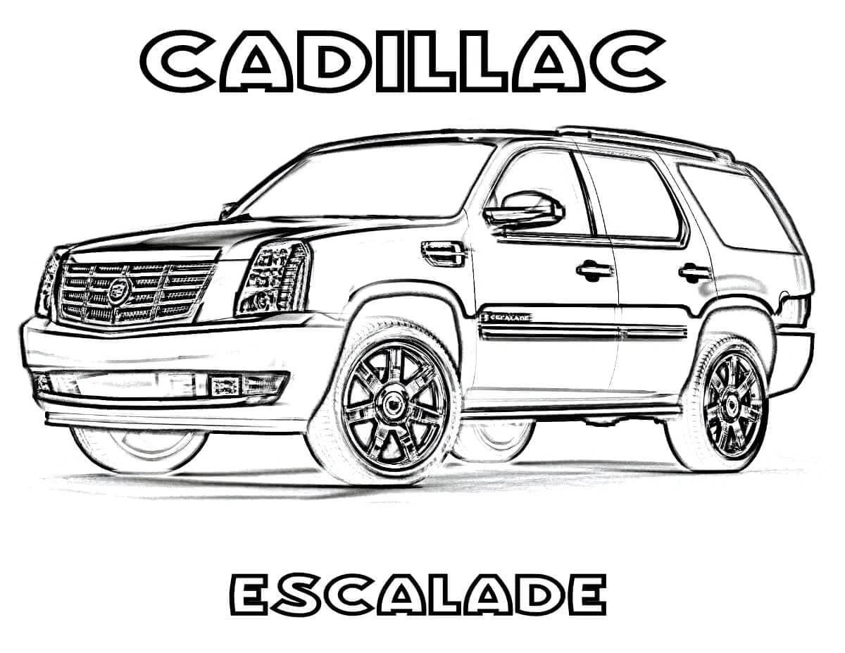 Cadillac boyama sayfası – eğitici aktivite, yaratıcılık