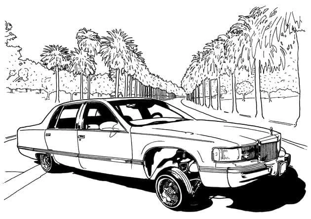 Cadillac boyama sayfası – çocuk aktivitesi, PDF indir