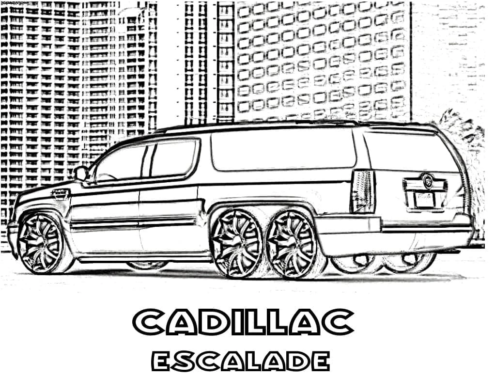 Cadillac boyama sayfası – boyama çalışması, yaratıcılığı geliştirir