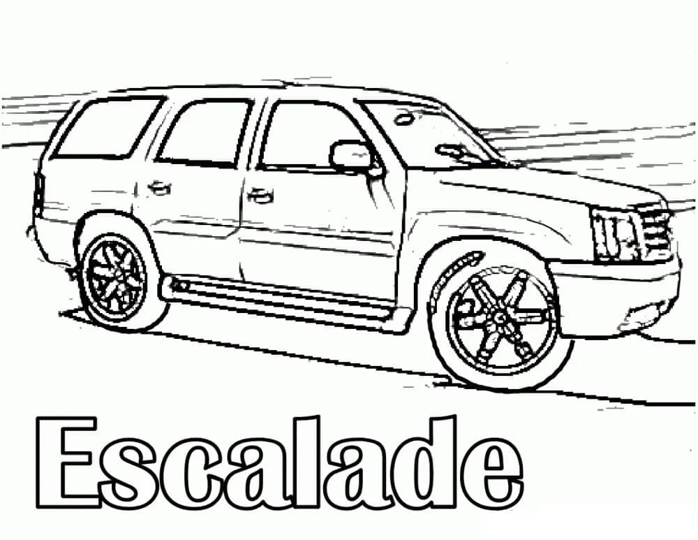 Cadillac boyama sayfası – renkli çizimler, okul öncesi