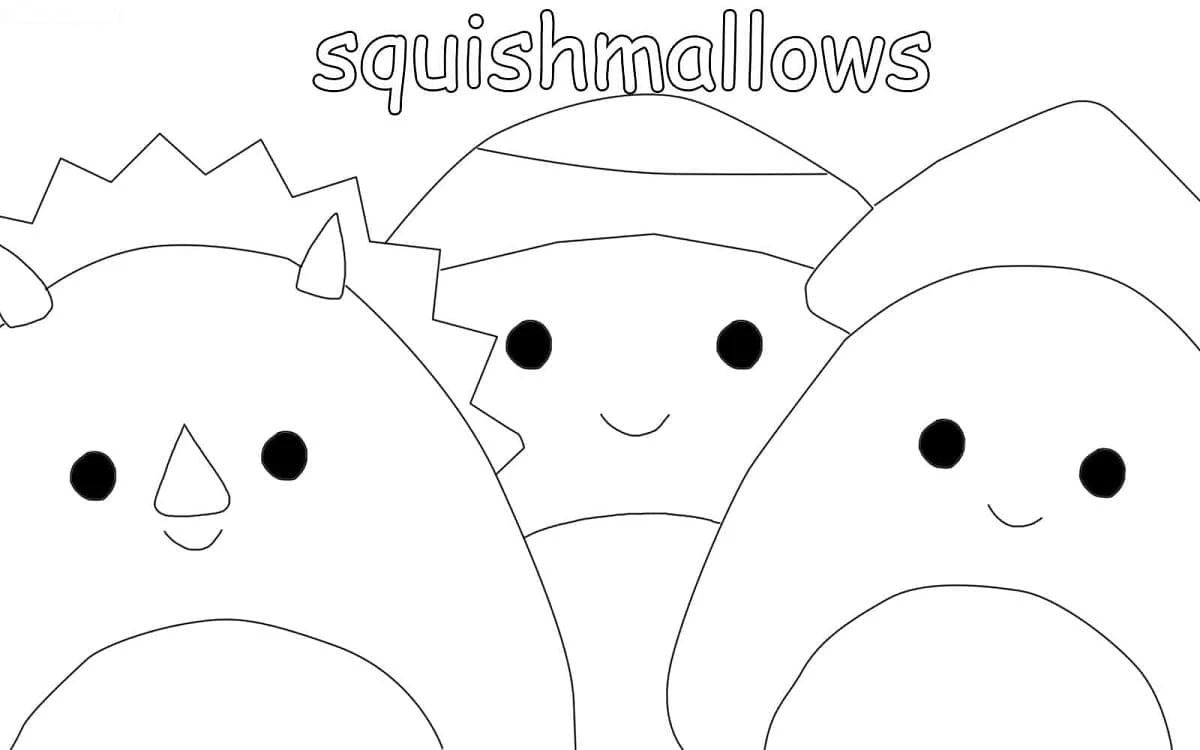 Squishmallow boyama sayfası – PDF indir, sevimli karakter