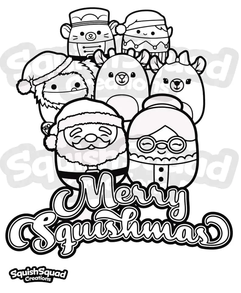 Squishmallow boyama sayfası – okul öncesi, evde etkinlik
