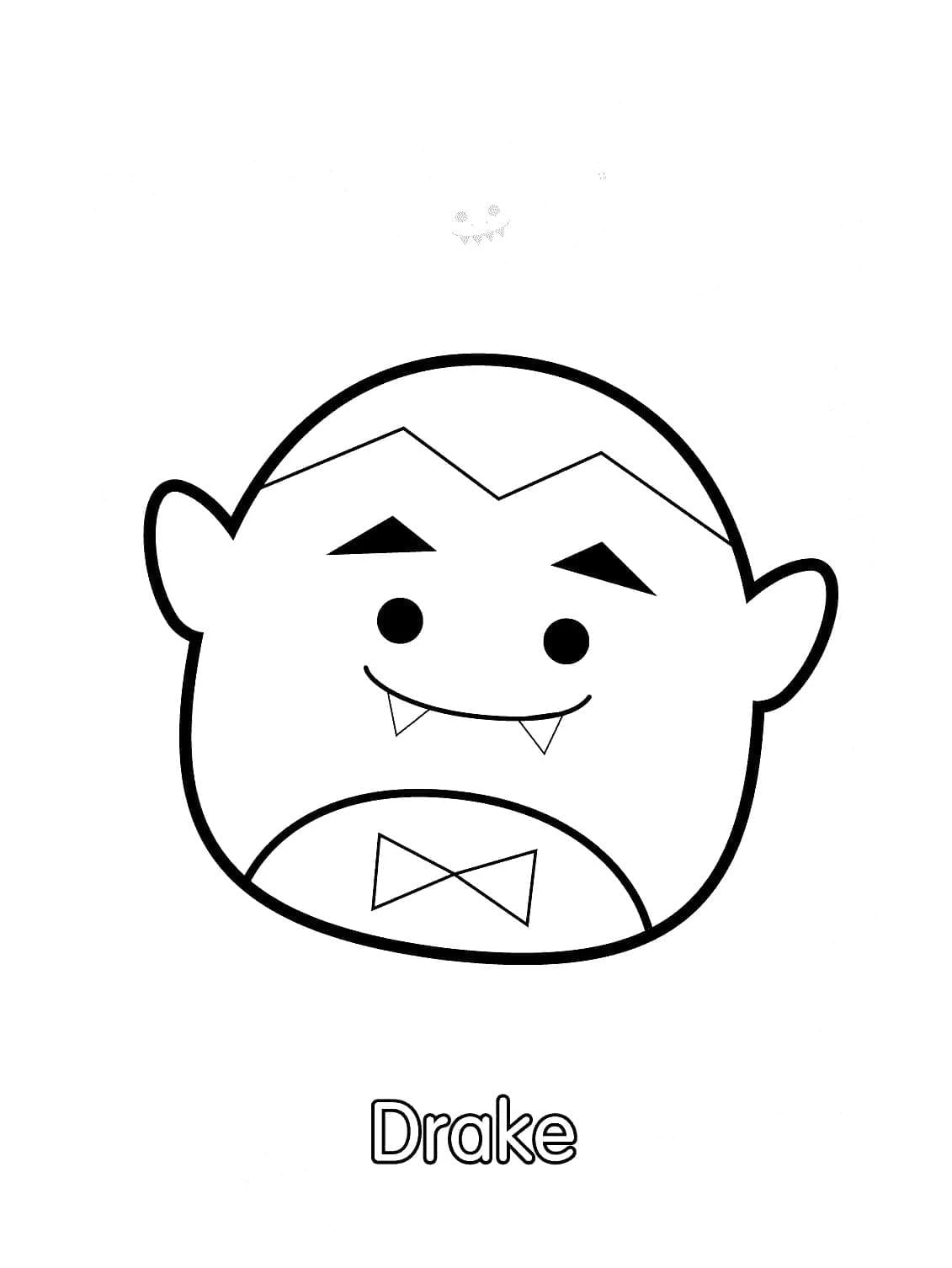 Squishmallow boyama sayfası – basit çizim, kolay boyama
