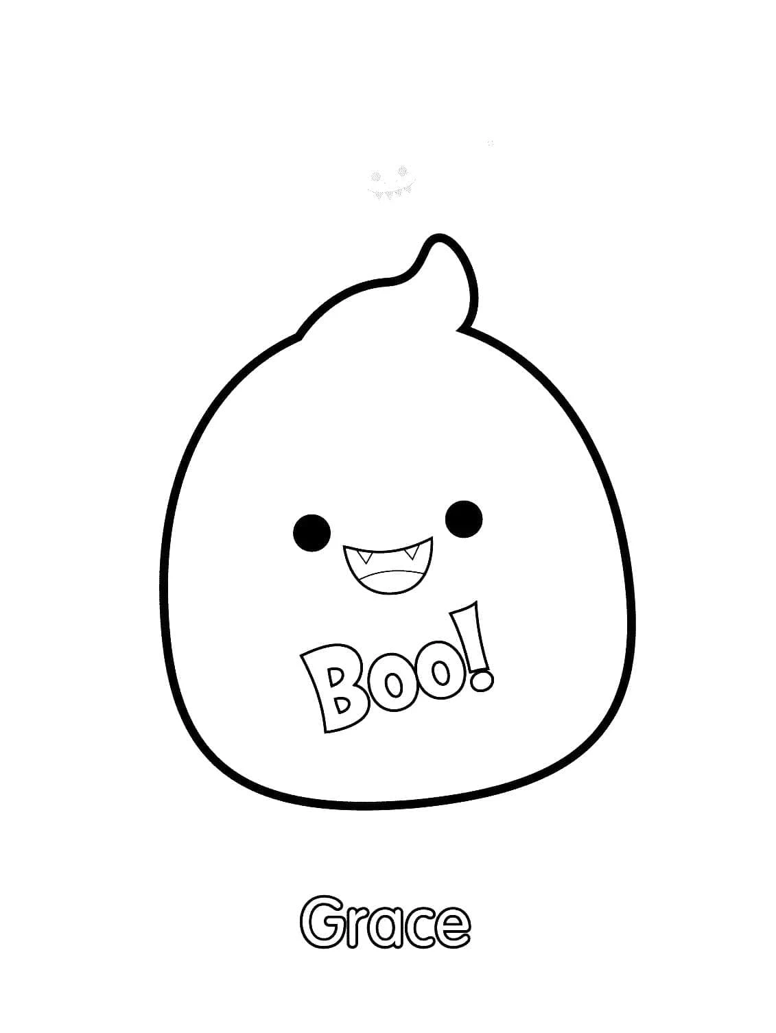Squishmallow boyama sayfası – kolay boyama, eğitici aktivite