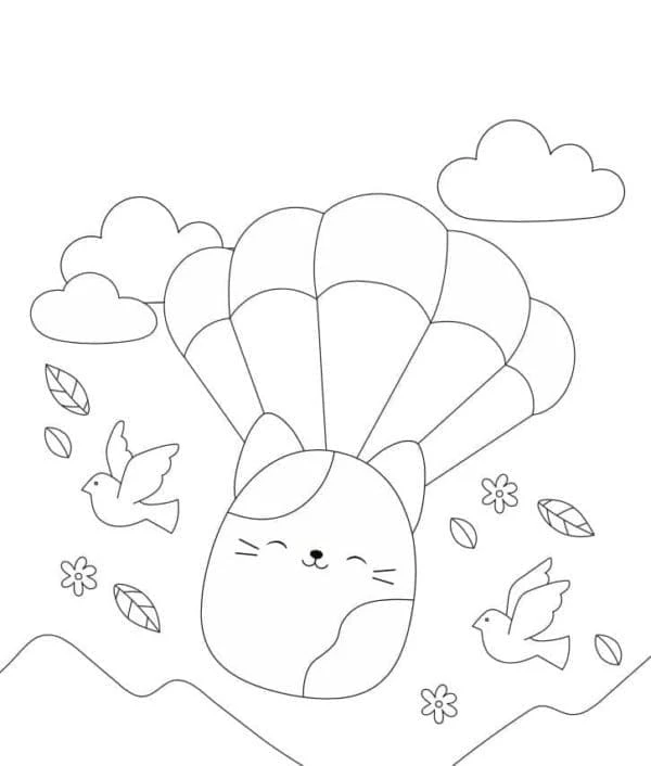Squishmallow boyama sayfası – boyama etkinliği, çocuk aktivitesi