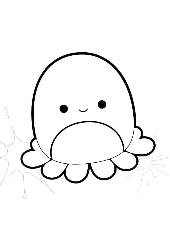 Squishmallow boyama sayfası – boyama etkinliği, çocuk aktivitesi