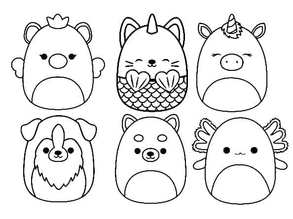 Squishmallow boyama sayfası – el becerilerini geliştirir, boyama çalışması