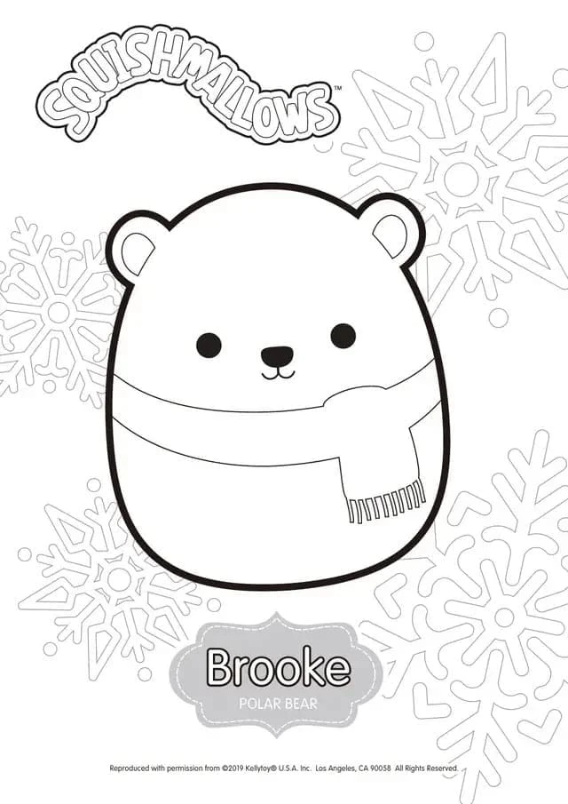 Squishmallow boyama sayfası – çocuk aktivitesi, PDF indir