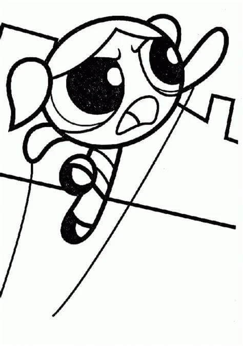 Powerpuff Girls boyama sayfası #4 – günlük etkinlik önerisi, kolay boyama