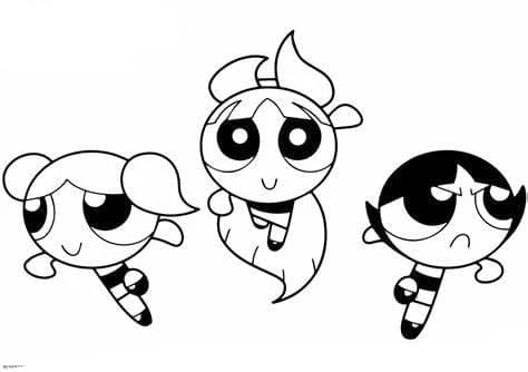 Powerpuff Girls boyama sayfası #5 – yaratıcı sanat çalışması, eğlenceli etkinlik