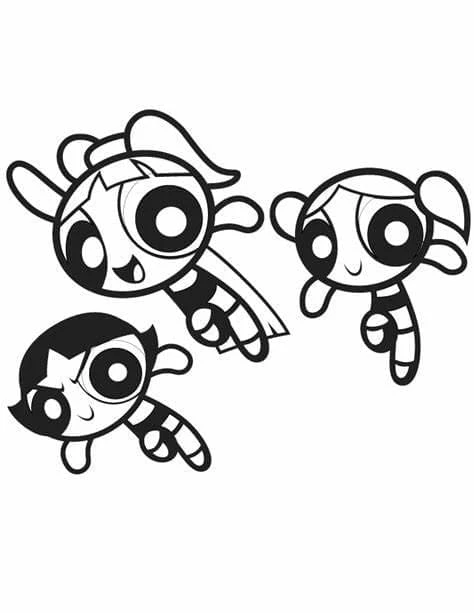 Powerpuff Girls boyama sayfası #9 – PDF indir, sevimli karakter