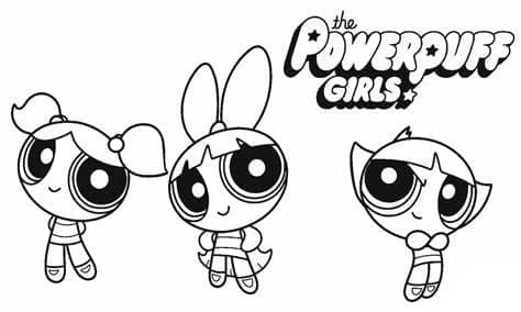 Powerpuff Girls boyama sayfası #10 – çocuklar için, çizgi film temalı