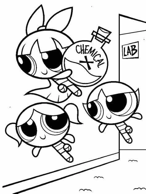 Powerpuff Girls boyama sayfası #12 – eğlenceli etkinlik, el becerilerini geliştirir