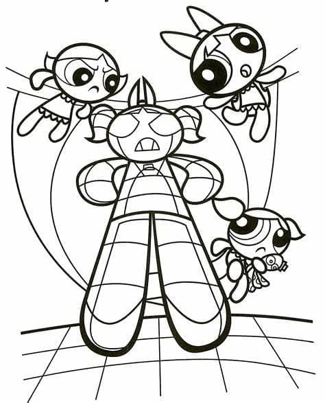 Powerpuff Girls boyama sayfası #16 – sevimli karakter, sanatsal çalışma