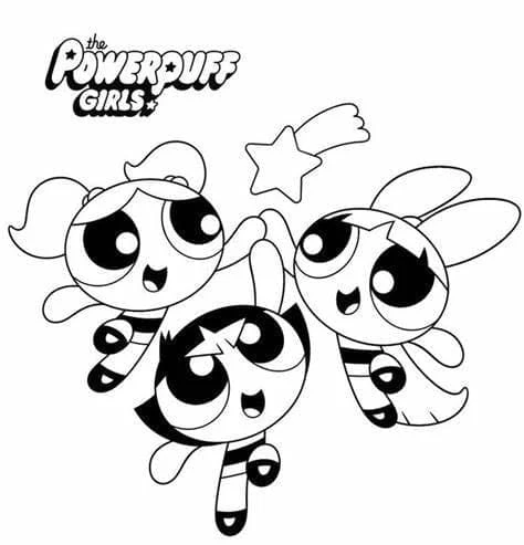 Powerpuff Girls boyama sayfası #18 – eğitici aktivite, yaratıcılık