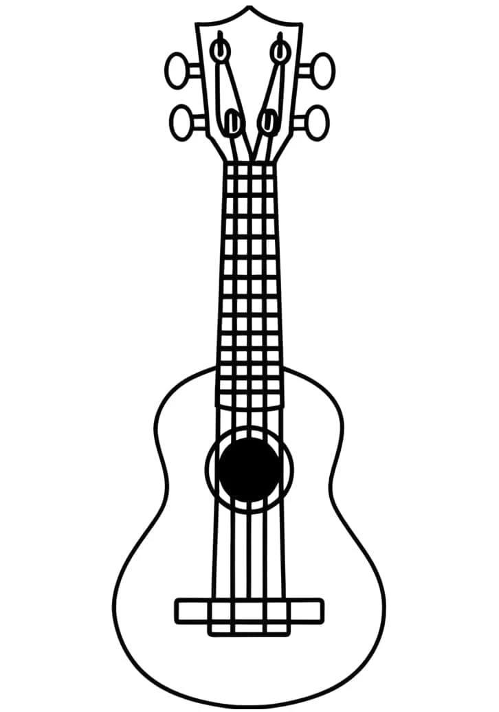 Ukulele boyama sayfası – yaratıcılık, eğlenceli etkinlik