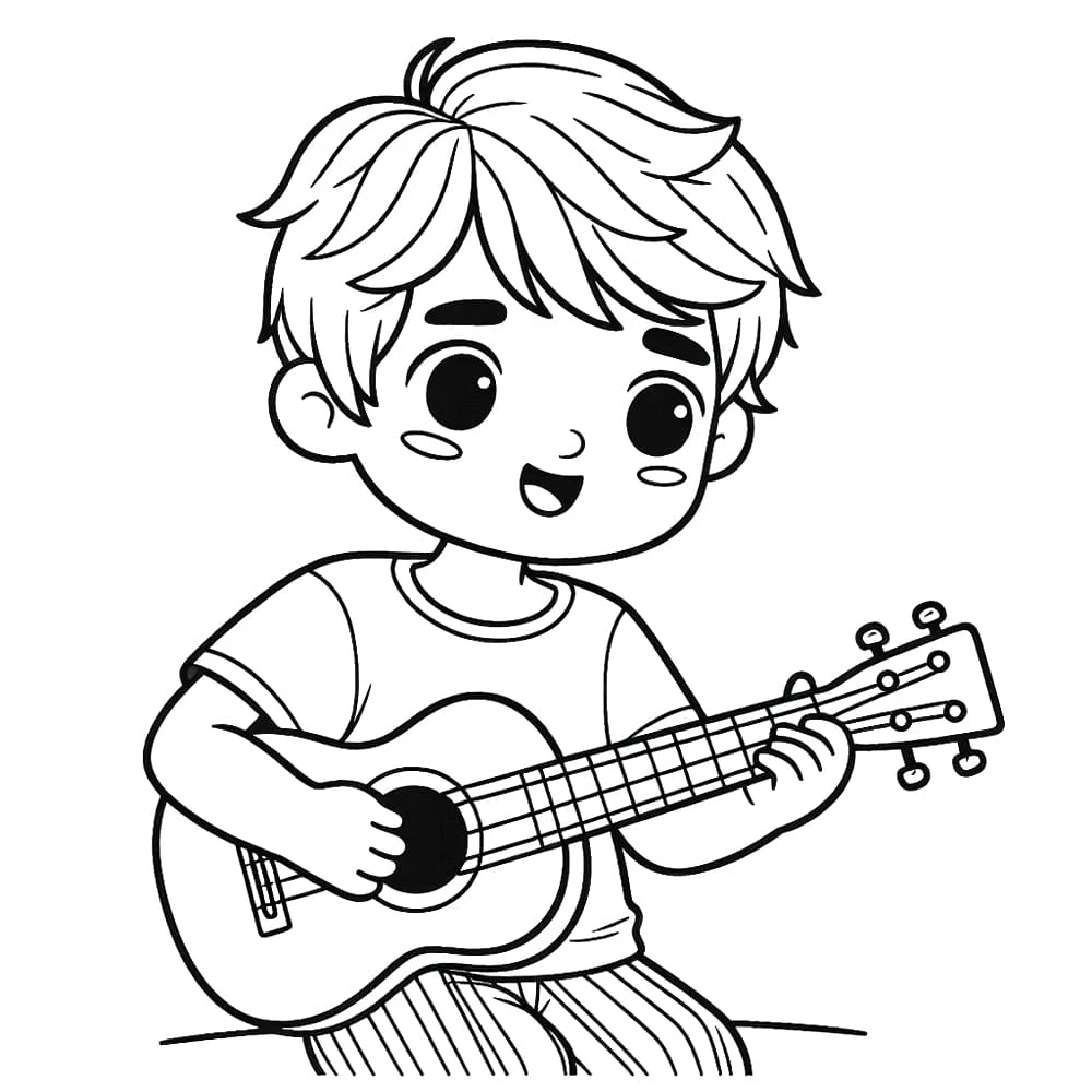 Ukulele boyama sayfası – yaratıcılığı geliştirir, keyifli zaman