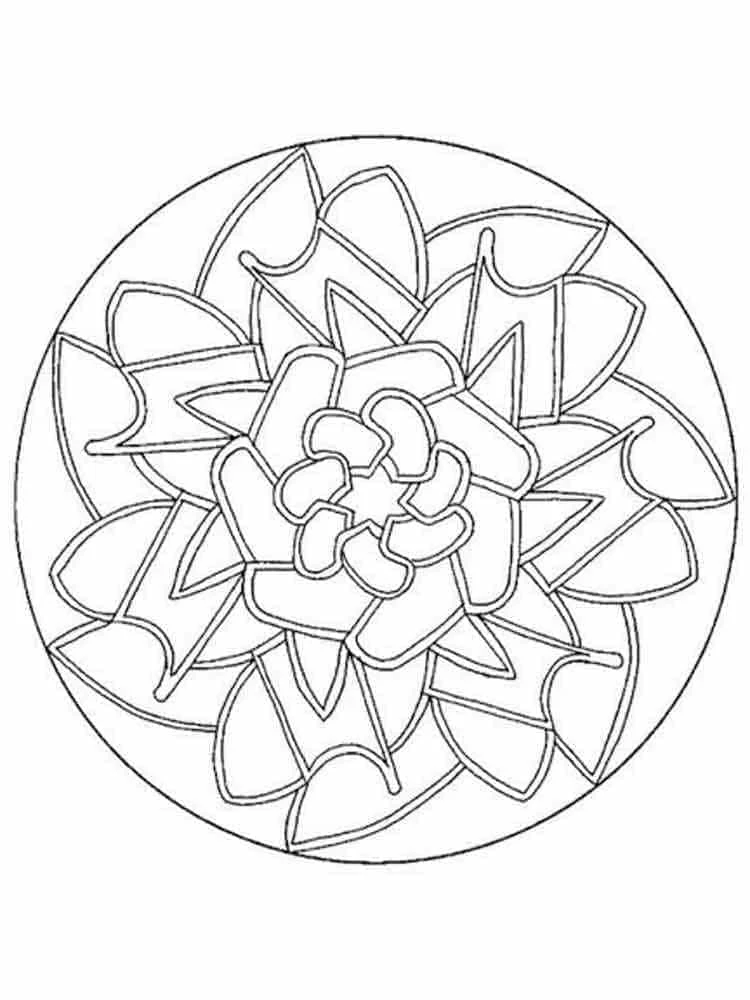 Basit Mandala boyama sayfası – yaratıcılık, eğlenceli etkinlik
