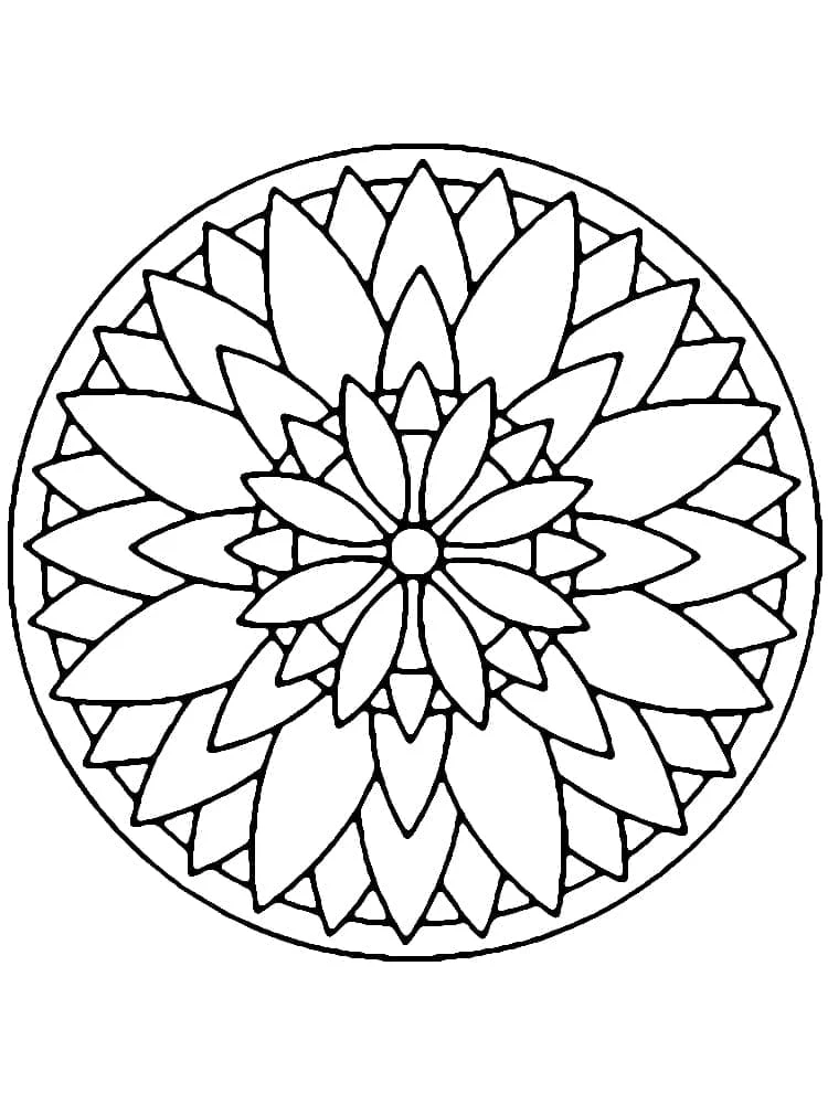 Basit Mandala boyama sayfası – boyama çalışması, yaratıcılığı geliştirir