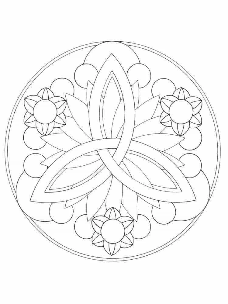 Basit Mandala boyama sayfası – boyama etkinliği, çocuk aktivitesi
