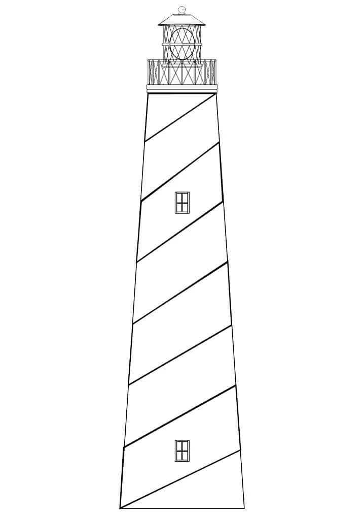 Deniz Feneri boyama sayfası – PDF indir, sevimli karakter