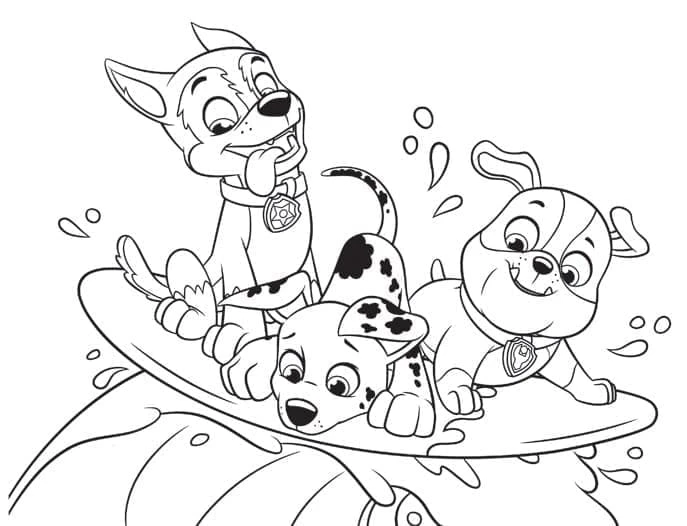 Rubble Paw Patrol boyama sayfası – sevimli karakter, sanatsal çalışma