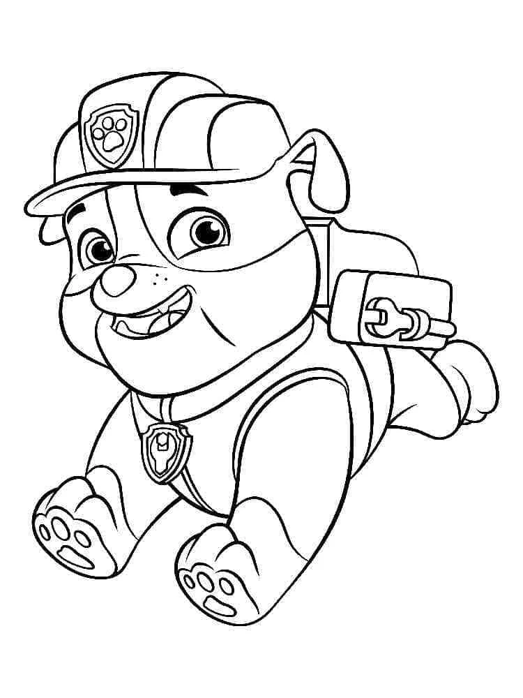 Rubble Paw Patrol boyama sayfası – sanatsal çalışma, çocuklar için