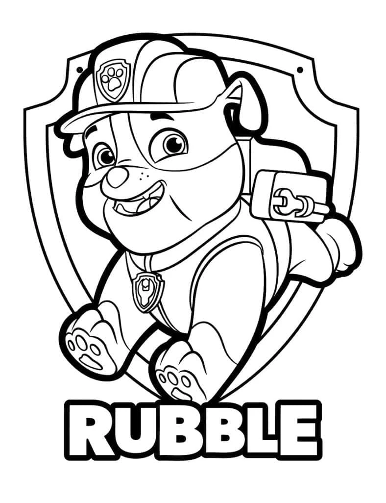 Rubble Paw Patrol boyama sayfası – yaratıcılık, eğlenceli etkinlik