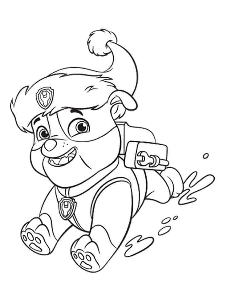 Rubble Paw Patrol boyama sayfası – çocuklar için, çizgi film temalı