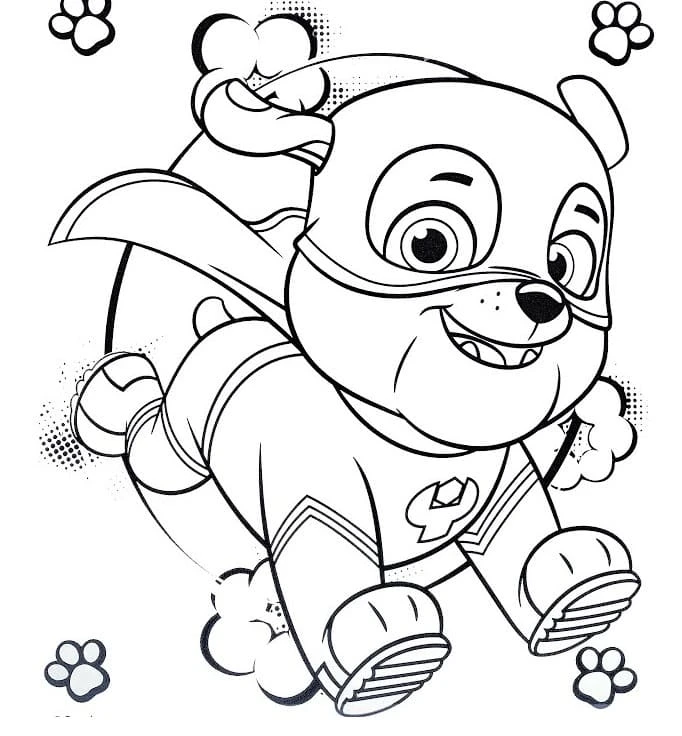 Rubble Paw Patrol boyama sayfası – eğlenceli etkinlik, el becerilerini geliştirir