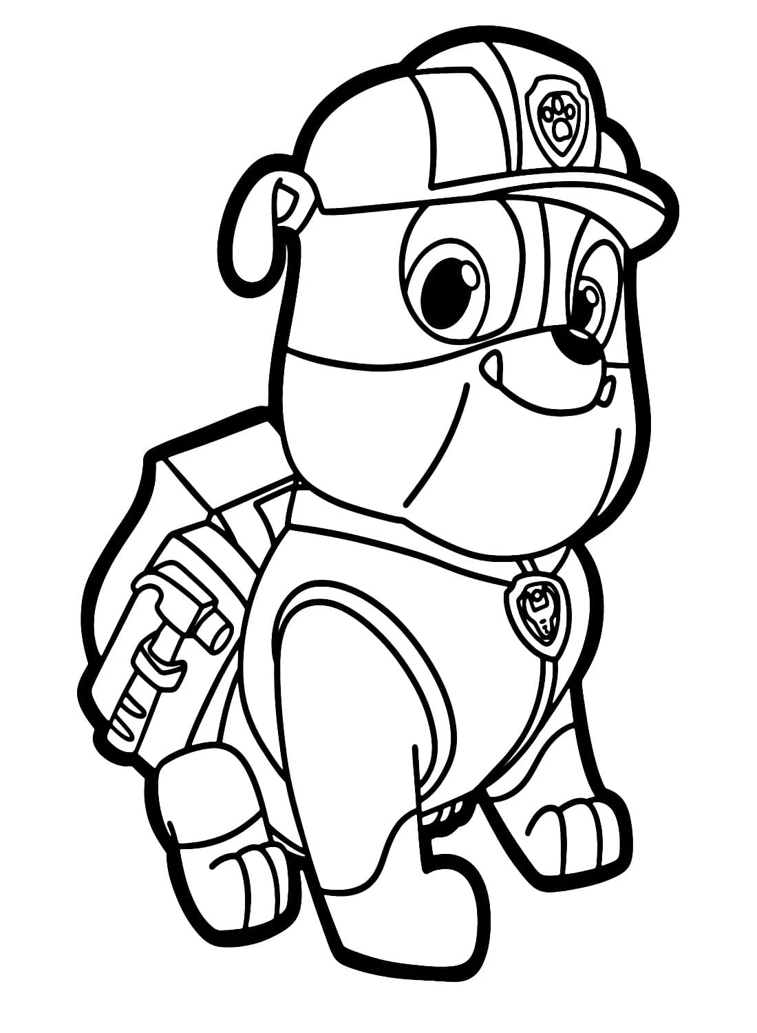 Rubble Paw Patrol boyama sayfası – evde etkinlik, ücretsiz yazdır