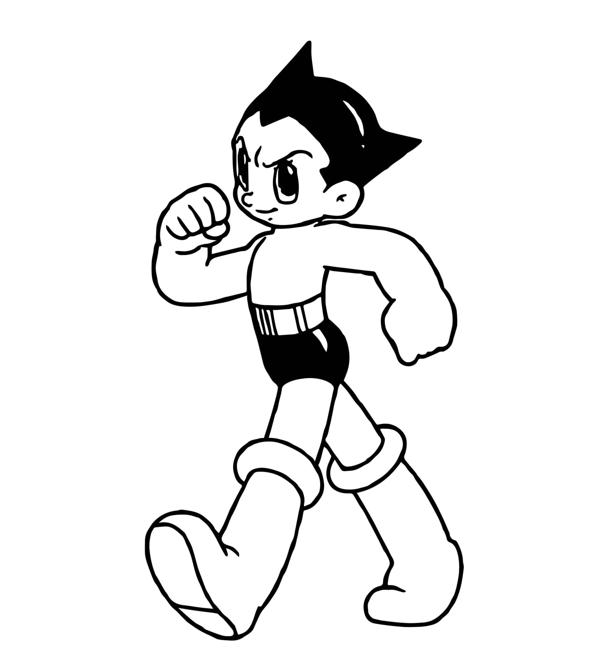 Astro Boy boyama sayfası – sanatsal çalışma, çocuklar için