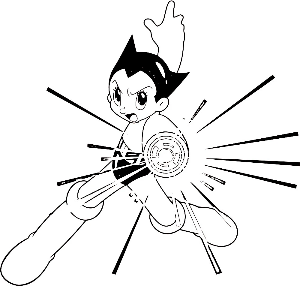 Astro Boy boyama sayfası – yaratıcılık, eğlenceli etkinlik