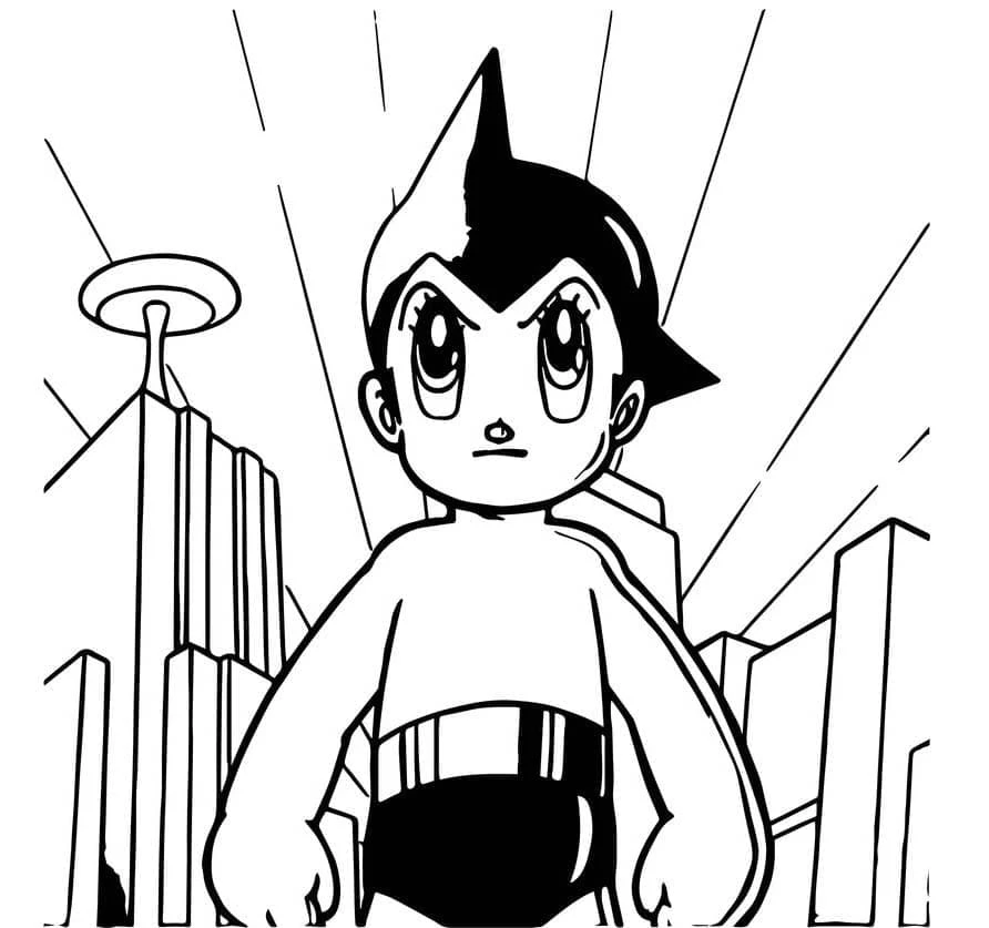 Astro Boy boyama sayfası – çocuklar için, çizgi film temalı