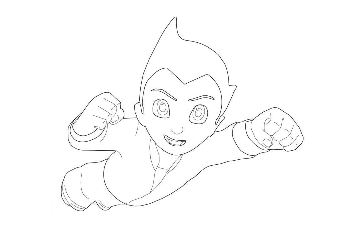 Astro Boy boyama sayfası – yaratıcılığı geliştirir, keyifli zaman
