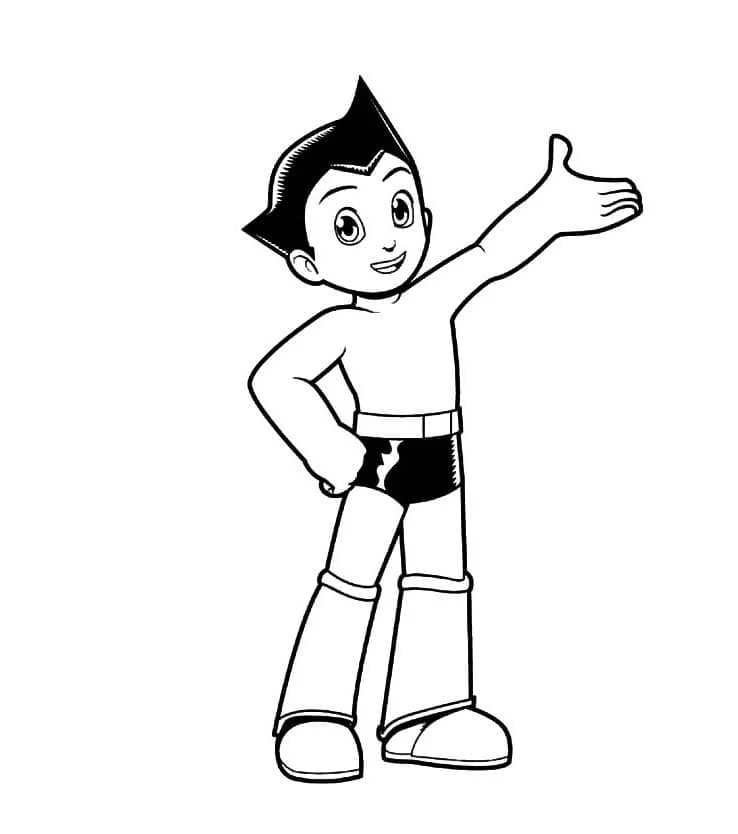 Astro Boy boyama sayfası – okul öncesi, evde etkinlik