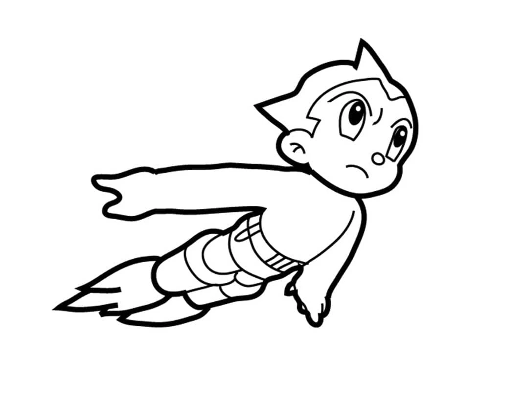 Astro Boy boyama sayfası – sanatsal çalışma, çocuklar için