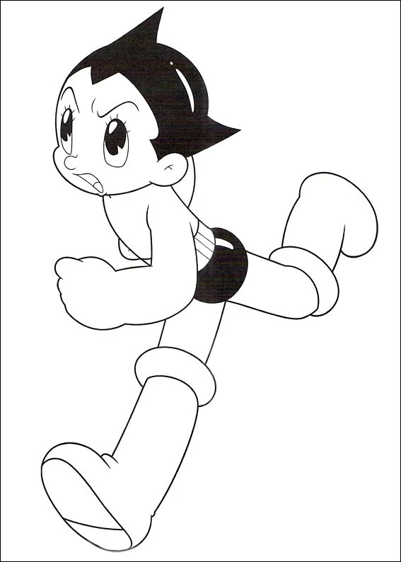 Astro Boy boyama sayfası – boyama çalışması, yaratıcılığı geliştirir