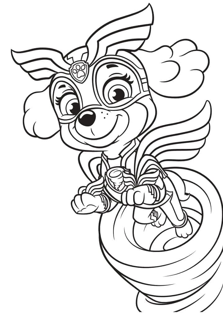 Skye Paw Patrol boyama sayfası – eğitici aktivite, yaratıcılık