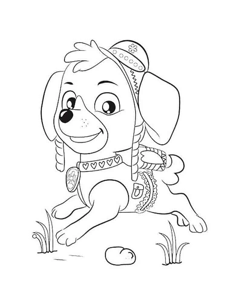Skye Paw Patrol boyama sayfası – yaratıcılık, eğlenceli etkinlik