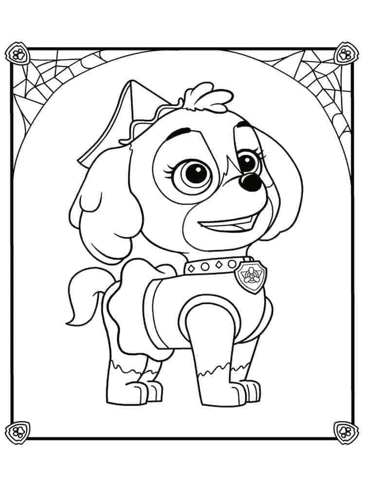 Skye Paw Patrol boyama sayfası – ücretsiz yazdır, boyama etkinliği