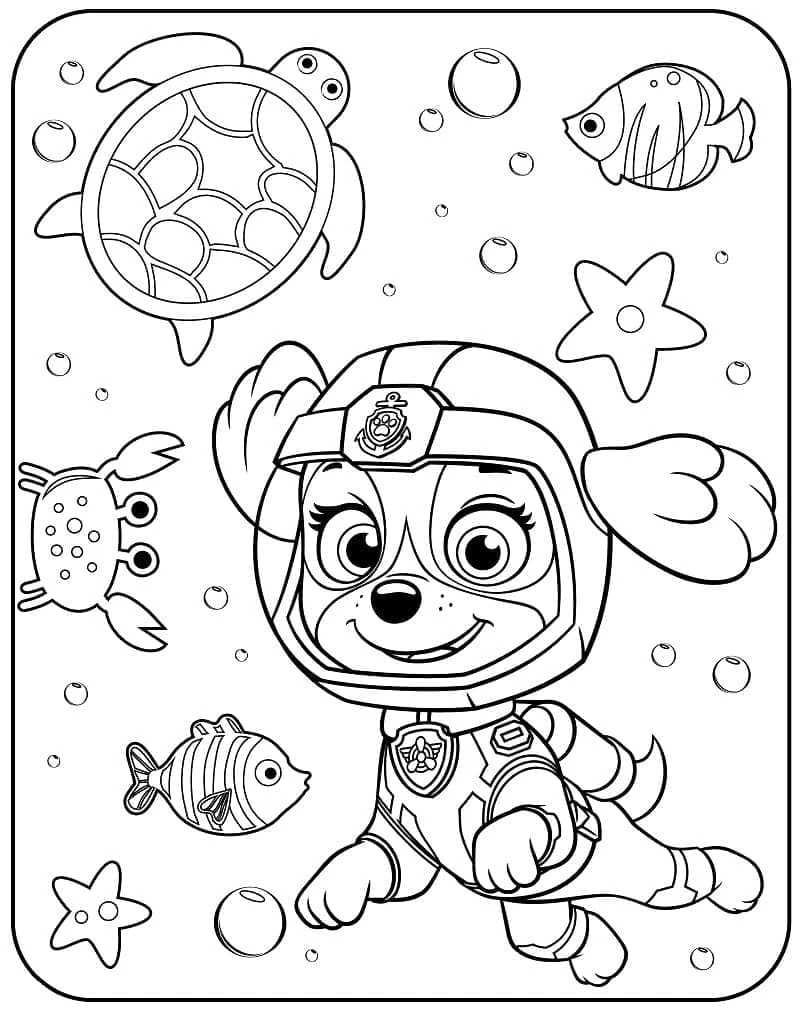 Skye Paw Patrol boyama sayfası – yaratıcılığı geliştirir, keyifli zaman